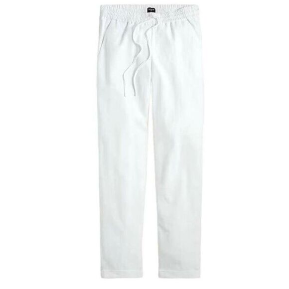 J. Crew Womens size 16 White Pull On Pant Linen Cotton Blend - Picture 1 of 8